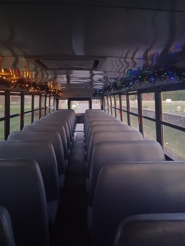 School Bus Decorated for the Holidays